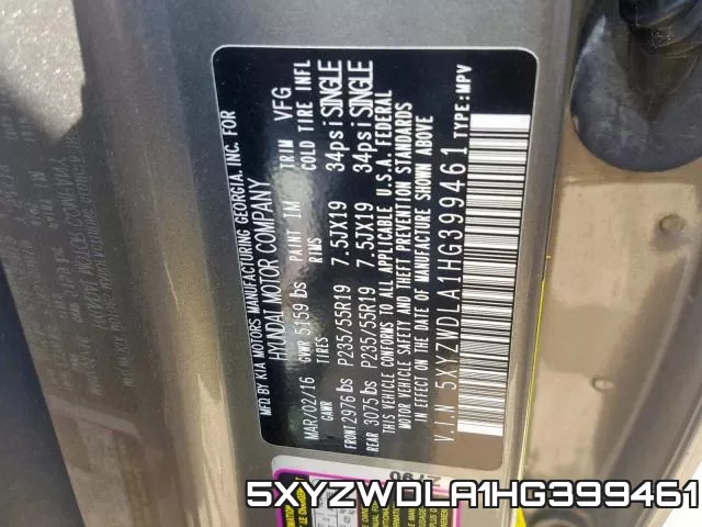 5XYZWDLA1HG399461 фото 2