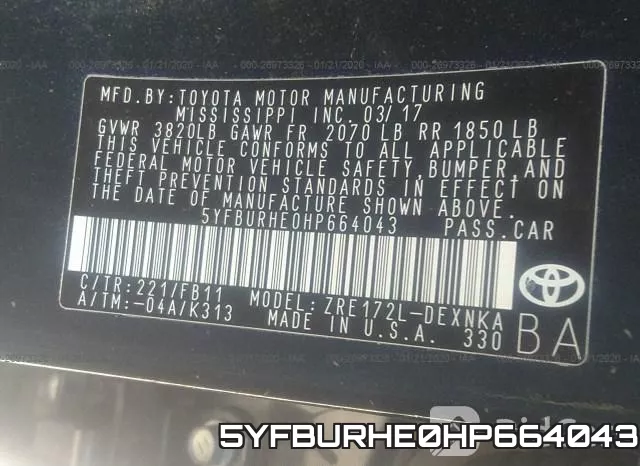 5YFBURHE0HP664043 фото 10