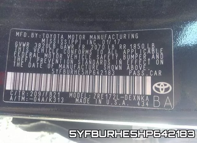 5YFBURHE5HP642183 фото 10
