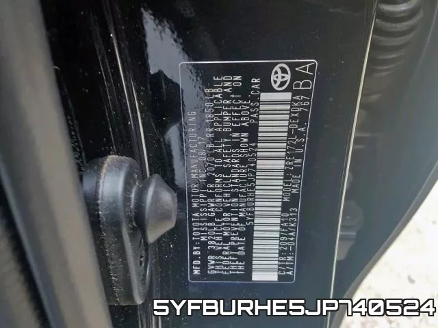 5YFBURHE5JP740524 фото 2