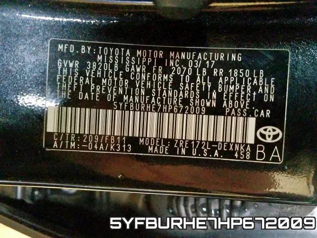 5YFBURHE7HP672009 фото 2