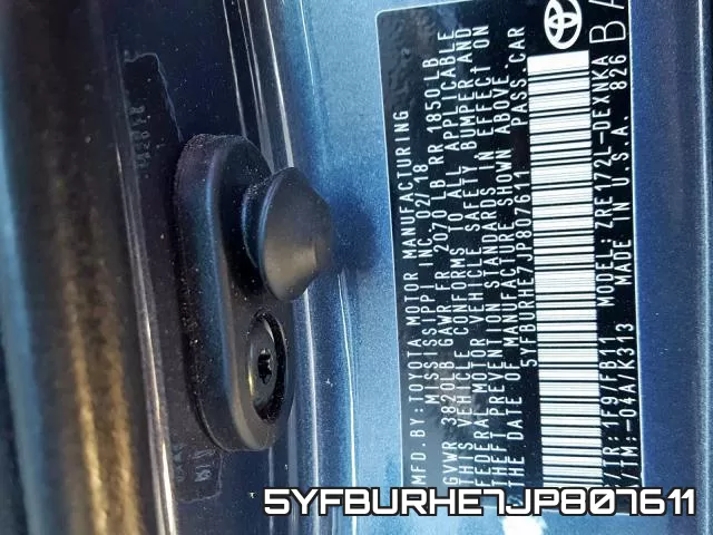 5YFBURHE7JP807611 фото 2