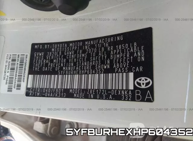 5YFBURHEXHP604352 фото 10