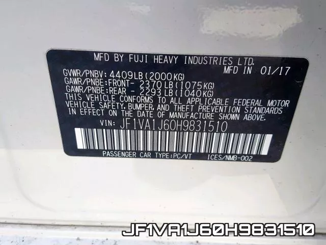 JF1VA1J60H9831510 фото 2