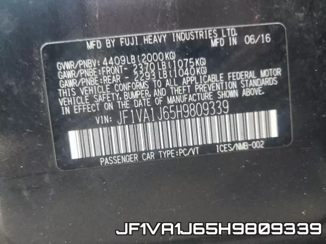 JF1VA1J65H9809339 фото 2