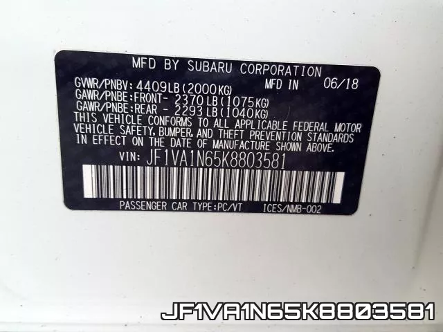 JF1VA1N65K8803581 фото 2