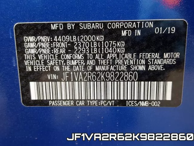 JF1VA2R62K9822860 фото 2