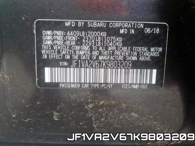 JF1VA2V67K9803209 фото 2
