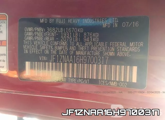 JF1ZNAA16H9700317 фото 10