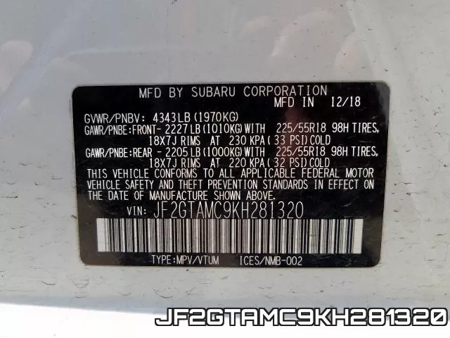 JF2GTAMC9KH281320 фото 2