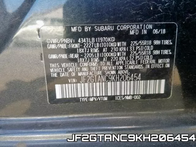 JF2GTANC9KH206454 фото 2