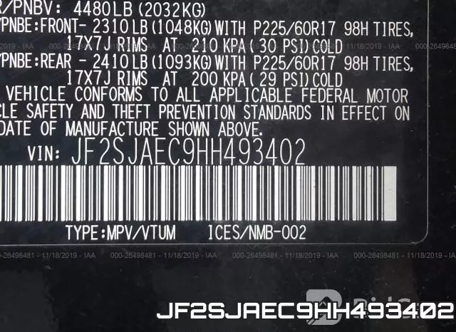 JF2SJAEC9HH493402 фото 10