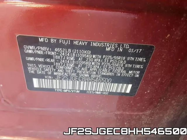 JF2SJGEC8HH546500 фото 2