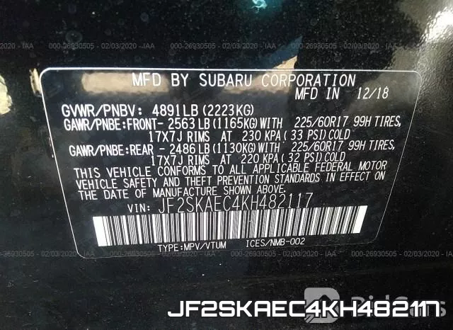JF2SKAEC4KH482117 фото 10
