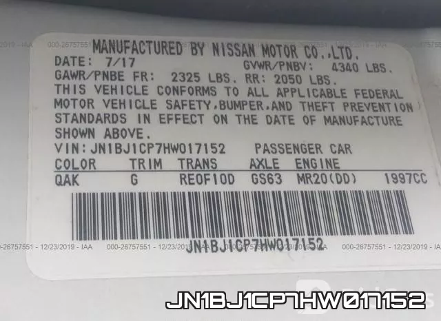 JN1BJ1CP7HW017152 фото 10