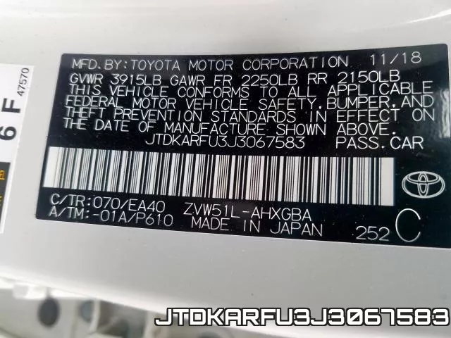 JTDKARFU3J3067583 фото 2