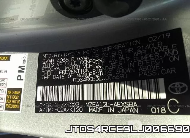 JTDS4RCE3LJ006690 фото 10