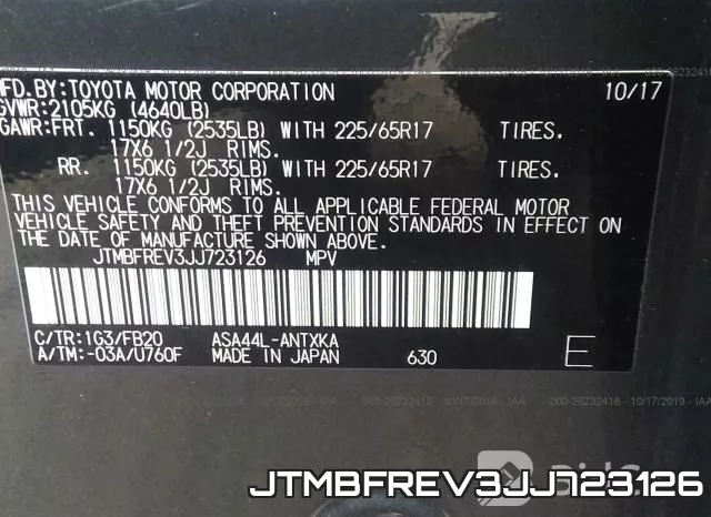 JTMBFREV3JJ723126 фото 10