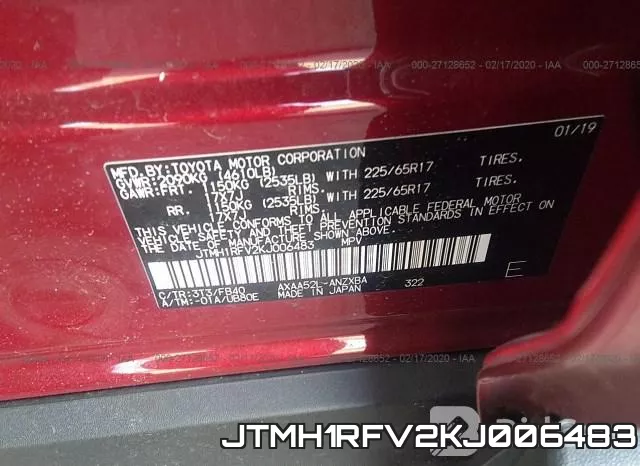 JTMH1RFV2KJ006483 фото 10