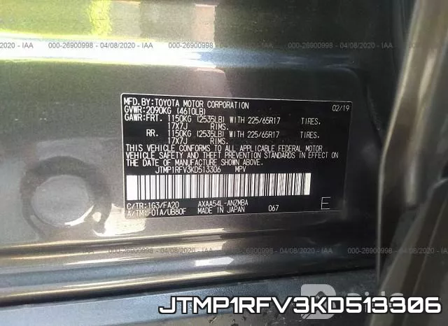 JTMP1RFV3KD513306 фото 10