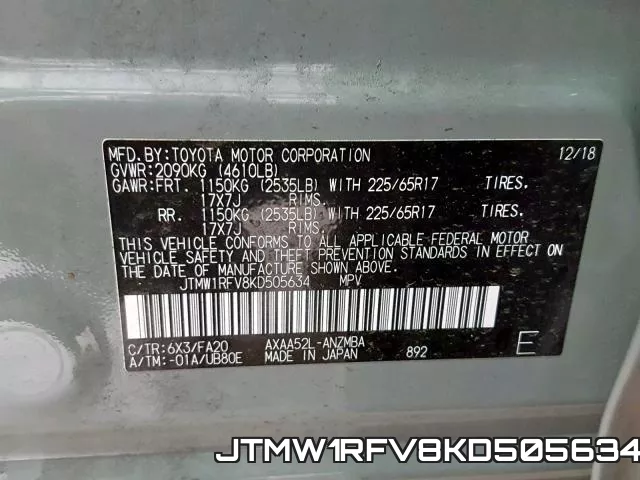 JTMW1RFV8KD505634 фото 2