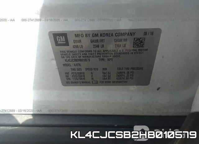 KL4CJCSB2HB010579 фото 10