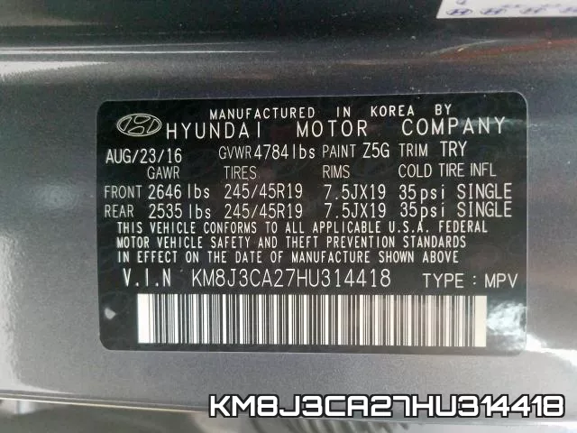 KM8J3CA27HU314418 фото 2