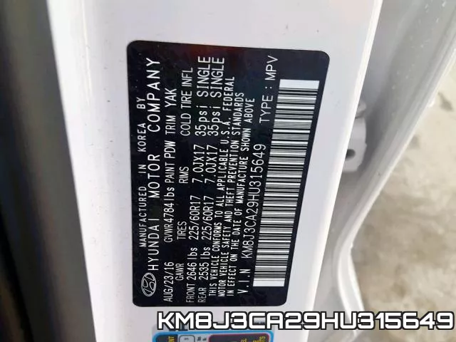 KM8J3CA29HU315649 фото 2