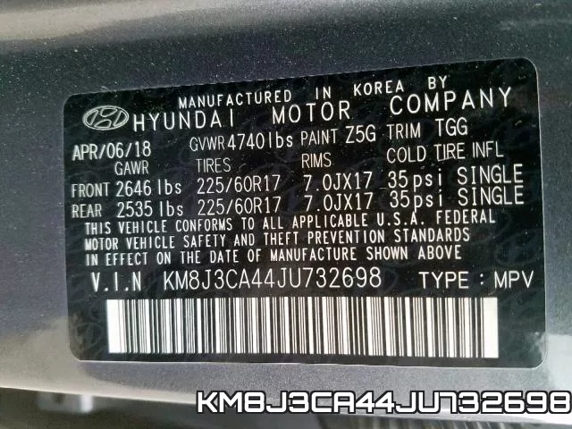 KM8J3CA44JU732698 фото 2
