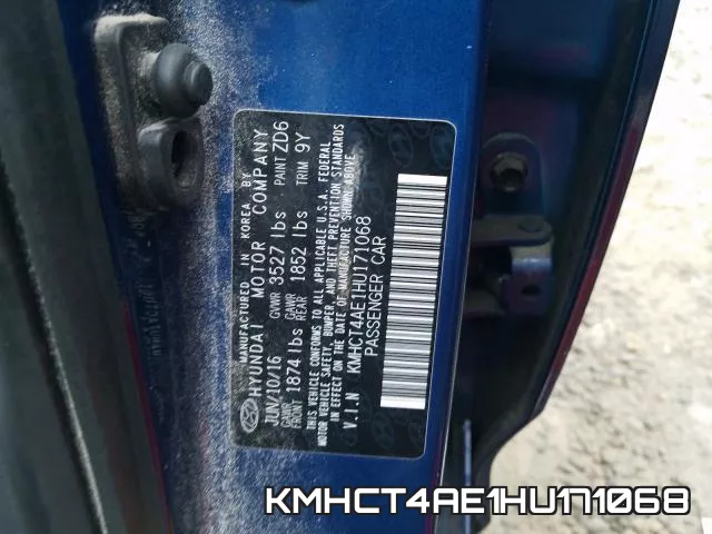 KMHCT4AE1HU171068 фото 2