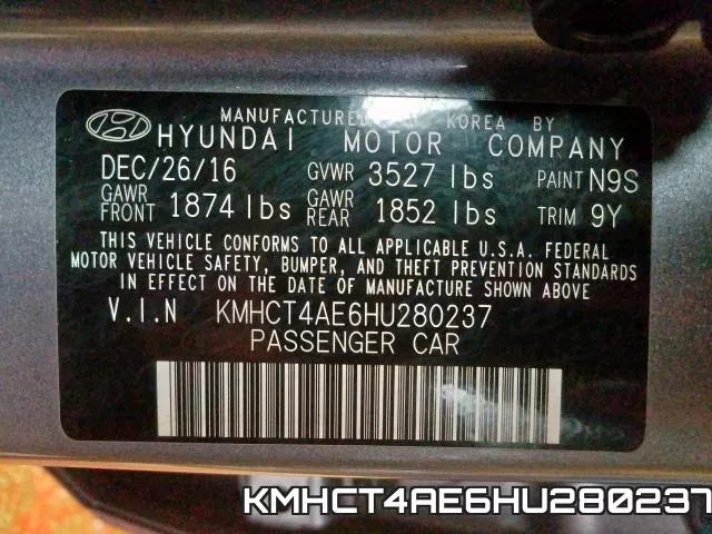 KMHCT4AE6HU280237 фото 2