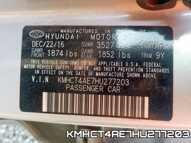 KMHCT4AE7HU277203 фото 2