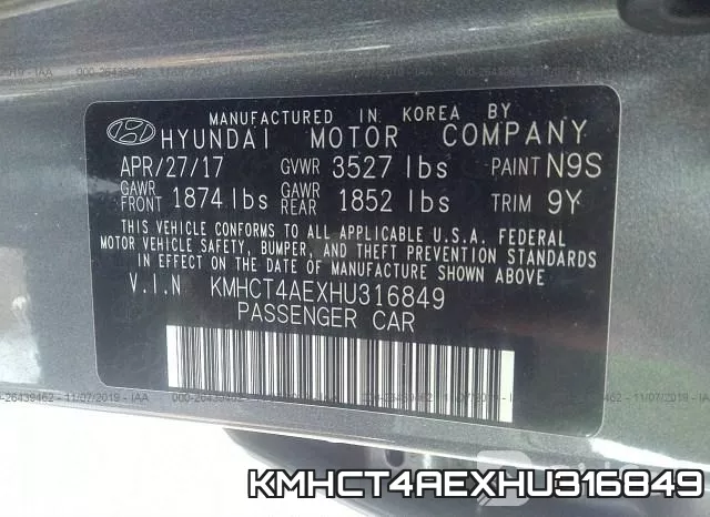 KMHCT4AEXHU316849 фото 10