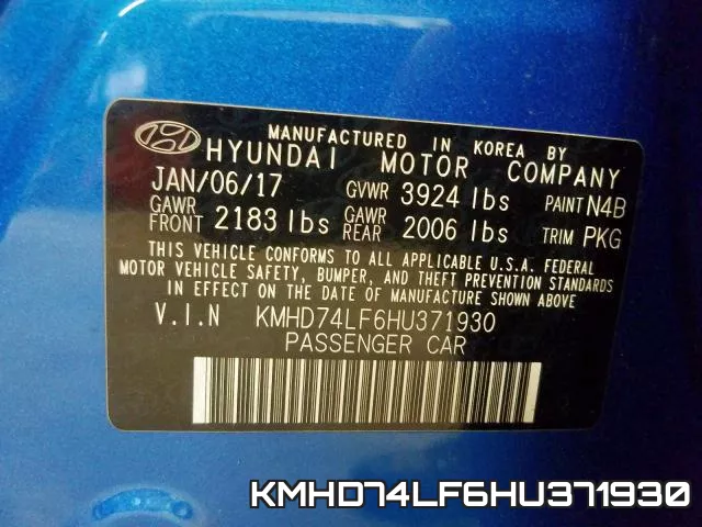 KMHD74LF6HU371930 фото 2
