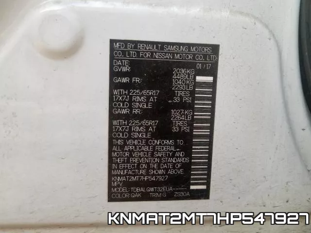 KNMAT2MT7HP547927 фото 2