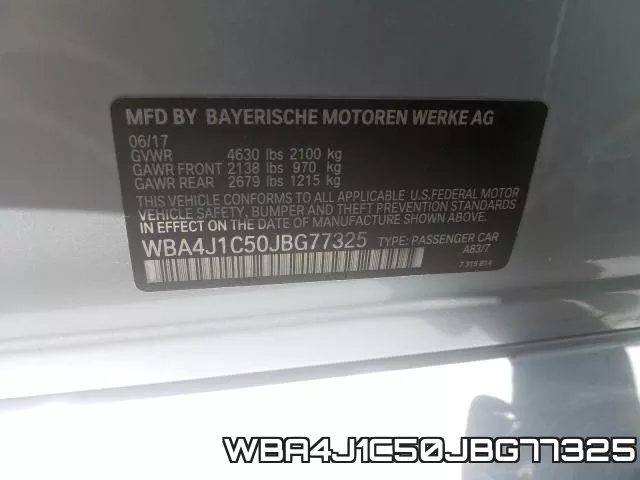 WBA4J1C50JBG77325 фото 2