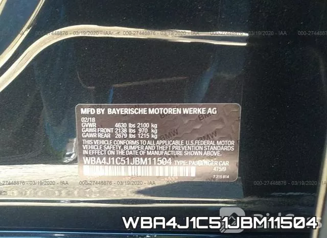 WBA4J1C51JBM11504 фото 10
