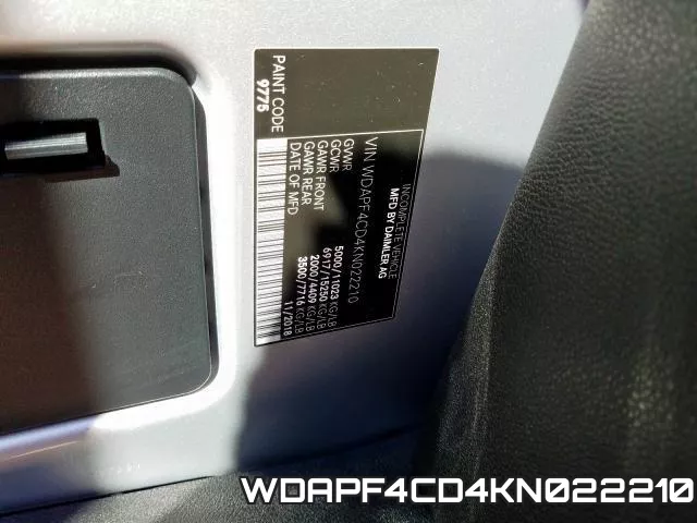 WDAPF4CD4KN022210 фото 2