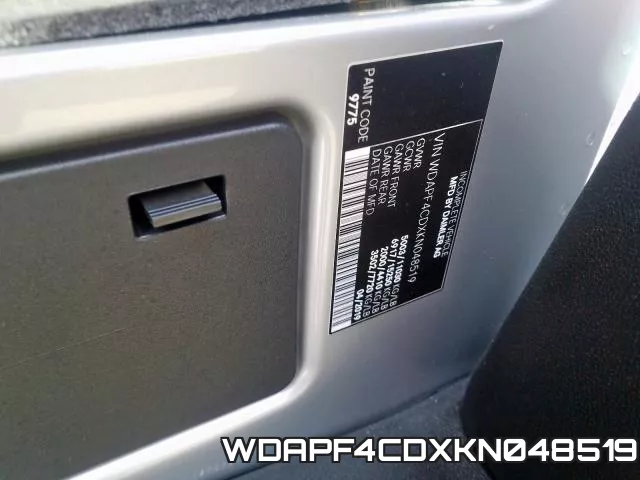 WDAPF4CDXKN048519 фото 2