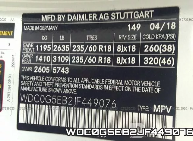 WDC0G5EB2JF449076 фото 10