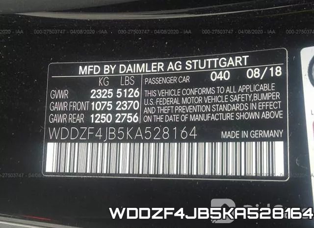 WDDZF4JB5KA528164 фото 10