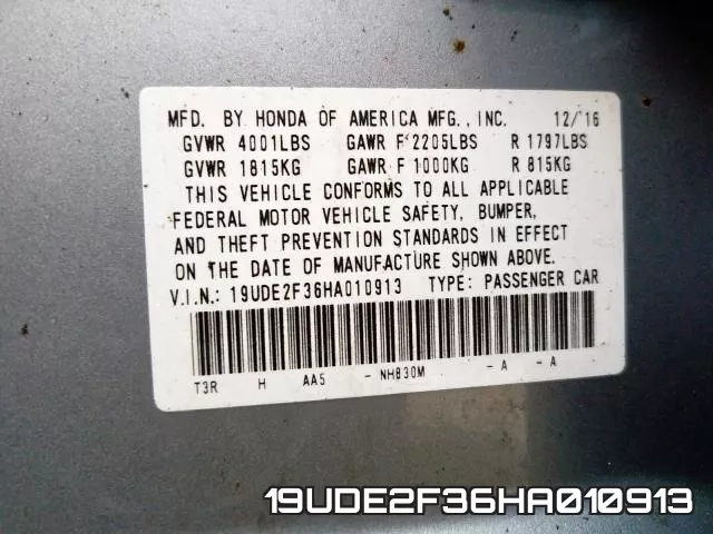 19UDE2F36HA010913 фото 2