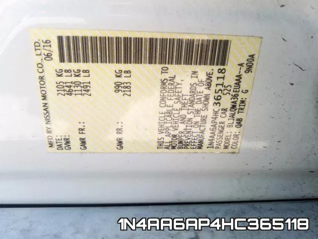 1N4AA6AP4HC365118 фото 2