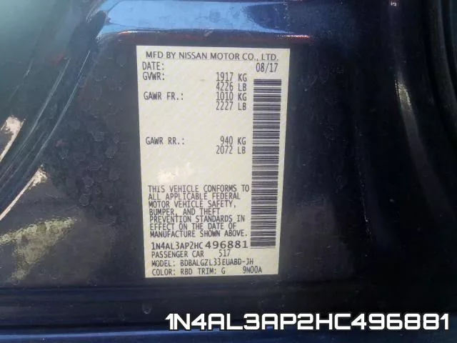 1N4AL3AP2HC496881 фото 2