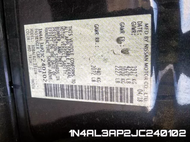 1N4AL3AP2JC240102 фото 2