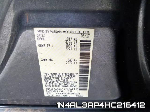 1N4AL3AP4HC216412 фото 2