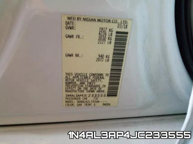 1N4AL3AP4JC233555 фото 2