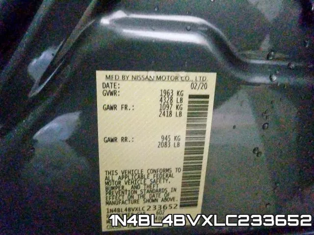 1N4BL4BVXLC233652 фото 2