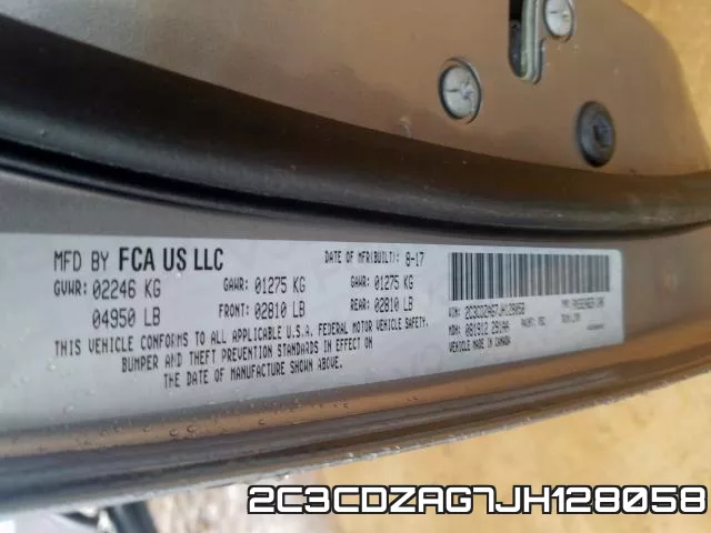 2C3CDZAG7JH128058 фото 2