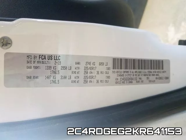 2C4RDGEG2KR641153 фото 2